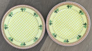 2 Rosenthal Casual Versace Jeans Home IVY LEAVES PASSION Salad Plates 8 1/4" - Picture 1 of 4