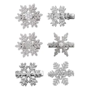Snowflake Hair Clips Wedding Bridal Bangs Hair Clip Hair Accessory Ladies  V8K9 - Picture 1 of 27