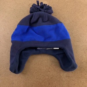 The Children's Place Boy Size L/XL (8+) Blue Glacier Fleece Pom Ear Flap Hat New - Picture 1 of 3
