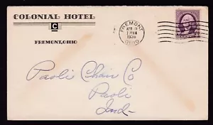 ADVERTISING - COLONIAL HOTEL 1936, FREEMONT, OHIO - Picture 1 of 1