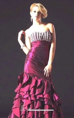 Nuevo con etiquetas Vestido Sean Couture 7065 Noche Formal Social Baile de graduación Borgoña Rojo Vino 10 Foto 1 de 3