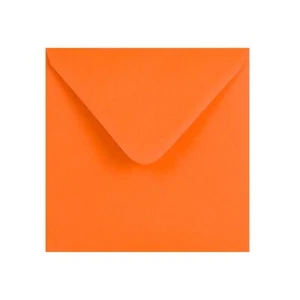 155 x 155 Orange Square Envelope | Gummed | 120gsm V-Flap Envelope - Picture 1 of 3