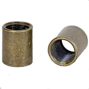 ANTIQUE BRASS COUPLING LAMP PART TO CONNECT PIPE 3/8" THREADED HOLE TV-79 - Picture 1 of 1