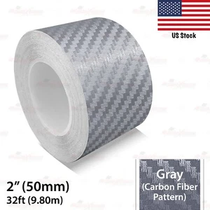 2" Vinyl Pinstriping Pin Stripe Car Styling Tape Sticker 50mm CARBON FIBER GRAY - Picture 1 of 13