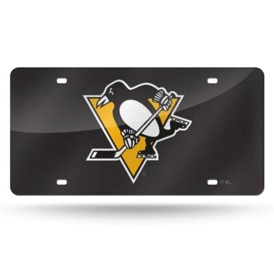 Pittsburgh Penguins NHL Logo Mirror Look LASER License Plate - Image 1 of 4