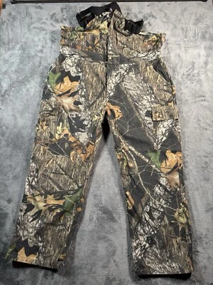 Cabela's Camo Overalls Mens XL Mossy Oak Break Up Fleece Hunting Bibs EUC - Image 1 of 4