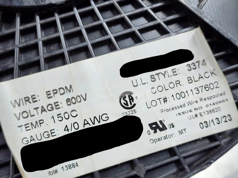 Fio de chumbo Belden 37140 #4/0awg cobre estanhado alta temperatura EPDM 150C 600V/1ft - Imagem 1 de 4