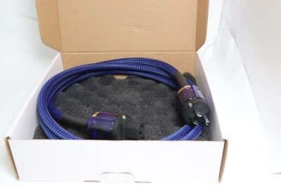 2m P25 Hifi OFC Copper Power Cable AC US IEC Rhodium Plated Plug HIFI Aduio Cord - Image 1 of 2