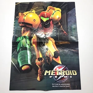 Póster desplegable oficial de la consola Metroid Prime/Gamecube 2002 auténtico original - Imagen 1 de 8