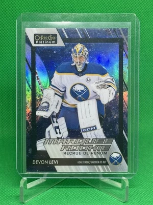2023-24 O-Pee-Chee Platinum Devon Levi Marquee Rookie Cosmic 21/65 - Sabres - Image 1 of 2