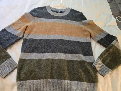 Mens Sz S Express Striped Crew Neck Sweater Euc - Image 1 of 4