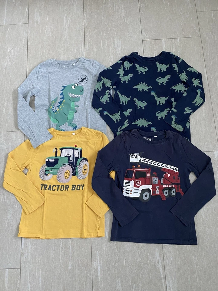 Langarm Shirt Set Paket Langarmshirt C&A Gr. 140 Dino Traktor Feuerwehr - Bild 1 von 1