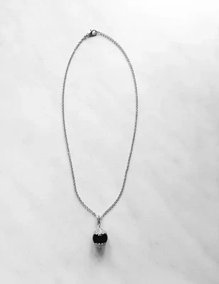 Collana 60 cm con pendente su coccu amuleto Sardo portafortuna in onice da 14 mm - Immagine 1 di 2