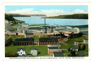 Power & Paper Mills CORNER BROOK Newfoundland Canada 1915-30 Bartlett Postcard - Picture 1 of 2