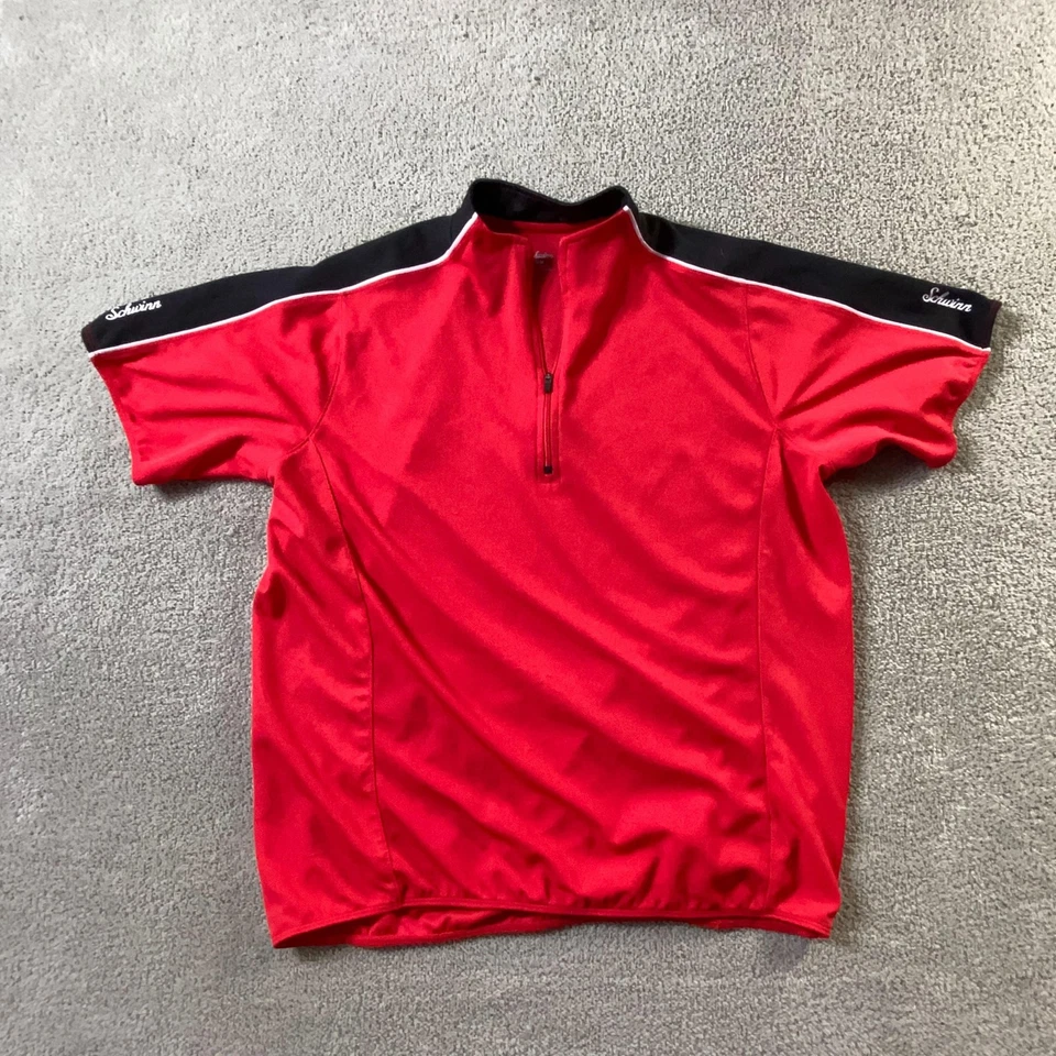 Schwinn Cycling Jersey Shirt Mens Medium Red Black Performance Bike Pockets - Image 1 of 4