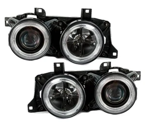 Lyskastere for BMW E32 5/7-serien E34 Angel Eyes Black Gratis frakt LPBM60WN XIN - Foto 1 di 14