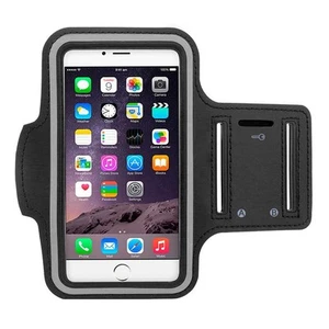 Bracelet sport étui pour téléphone portable 140 x 67 mm gymnastique néoprène pour smartphones noir - Photo 1/2