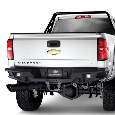 For Chevy Silverado 3500 HD 15-19 Bumper BR20 Replacement Full Width Black Rear Foto 1 de 4