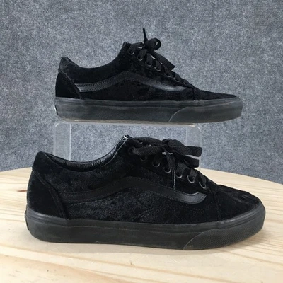 Vans Zapatos Mujer 8 Hombre 6.5 Old Skool Terciopelo Tenis Negro Parte Superior Baja Con Cordones Foto 1 de 4