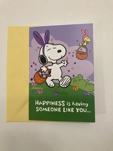 Hallmark Easter Card Peanuts Snoopy Woodstock Happiness Having Someone Like You - Picture 1 of 4
