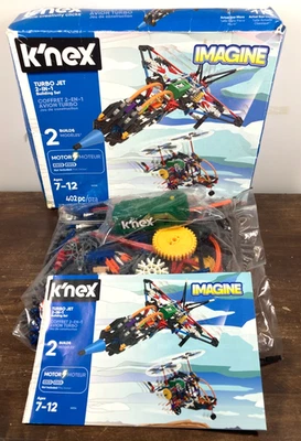 K'Nex Turbo Jet 2-in-1 Building Set 402 Pieces Ages 7+ OPEN BOX BAGS SEALED - Image 1 of 4
