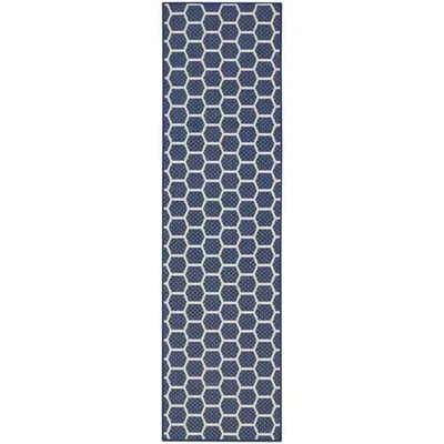 Área de corredor contemporánea reversible interior exterior azul marino 2 pies X 6 pies panal  Foto 1 de 4