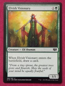 Magic The Gathering COMMANDER 2014 C14 ELVISH VISIONARY green card MTG - Picture 1 of 2