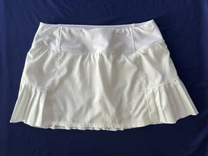 Mondetta Women’s Sz Large Pleated Golf Tennis Athletic Skirt Skort Ivory & White - Picture 1 of 8