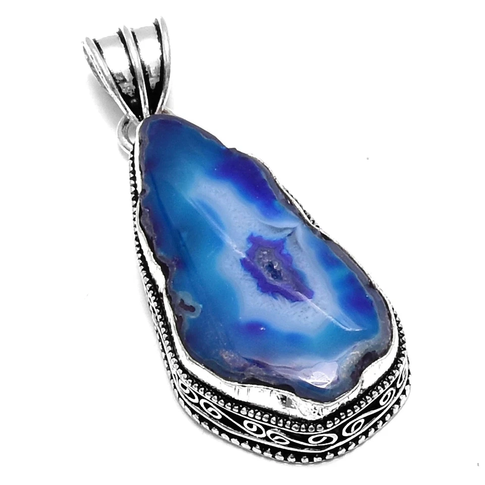 Solor Quartz Gemstone Antique Ethnic Handmade Pendant Jewelry 2.16" CP-232 - Изображение 1 из 1