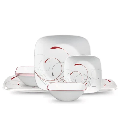 Corelle Splendor Square 12-Piece Glass Dinnerware Set (Service for 4)