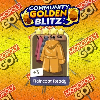 Monopoly_Go Golden Blitz Raincoat Ready 4 Star Stickers - Image 1 of 2