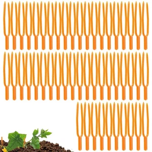 100pcs Grape Stem Vine Fixing Clips Strawberry Watermelon Tomato Planting Forks - Picture 1 of 9