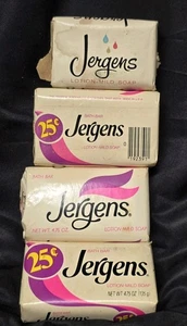4 jabones en barra Jergens de colección 3 son 4,75 OZ y 1 tamaño de prueba nuevo stock antiguo - Imagen 1 de 4