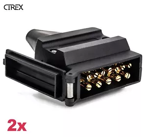 12 Pin Flat Trailer Plug Connector Male Caravan Trailer Adaptor Boat Camper 2x - Picture 1 of 7