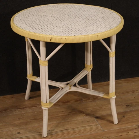 Coffee table wicker modern round table furniture vintage style 900 20th century Cover