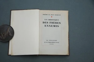 Tharaud Jérôme Jean La chronique des frères enemis 1920 E.O nummeriert reiner Draht - Bild 1 von 6