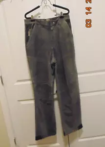 Raro Vintage Autentici pantaloni da uomo DAVOUCCI grigio nabuk e pelle nera con bordo taglia 32W - Foto 1 di 13