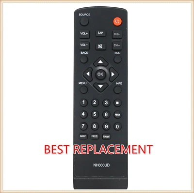 Replaced Remote NH000UD for Emerson Sylvania TV LC401EM2  LC401EM3F  RLC320EM2 - Image 1 of 4