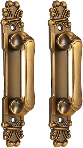 2Pcs/Set European Style Door Handle, Antique Door Pull Handle, Metal Sliding Doo Cover