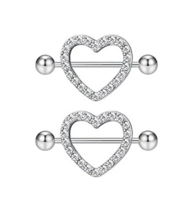 Surgical Stainless Steel Nipple Heart-shaped Jewelry - Picture 1 of 2