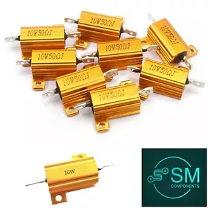 1 X 10 Watt Power Resistor Aluminium Shell Case Wirewound Resistors 0.1Ω~50KΩ - Picture 1 of 7