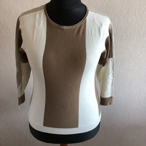 ausgefallener Pullover - Bonita - Größe M - 3/4 Arm, Viskose, Glitzer, Streifen - Bild 1 von 15