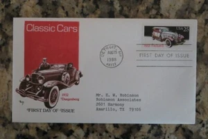 US FDC First Day Cover 1988 Classic Cars 1932 Packard 25 cent stamp - Picture 1 of 2