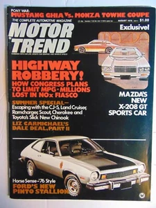 Motor Trend Magazine August 1975 MAZDA X-208 GT - Picture 1 of 1