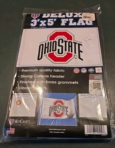 OSU Ohio State Buckeyes New Wincraft Deluxe Flag Large 3' x 5' Durable/Grommets! - Picture 1 of 5