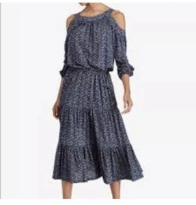Ralph Lauren Damen Open Shoulder Cottage Core/Prairie Blue Baumwollmischung MED - Bild 1 von 8