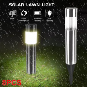 8 Stück Solarleuchte Edelstahl Solarlampen LED Wegbeleuchtung Solarlampe Garten - Bild 1 von 19