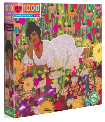 Jigsaw Puzzle 1000 Pcs 'Woman in Flowers' by eeBoo 23" x 23" NEW Gift Boxed - Image 1 of 4