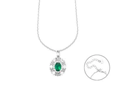 Cesare Paciotti 4US Collana Donna Argento 925 Zirconi Bianchi Verde 4UCL7467W - Immagine 1 di 4