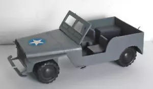 Vintage grauer Armee-Jeep mit blauem Stern, Kunststoff, 7,5" Hongkong, - Bild 1 von 4